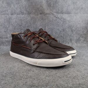 Converse Shoes Mens 8.5 Sneakers Jack Purcell Boat Mid Leather Brown Womens 10